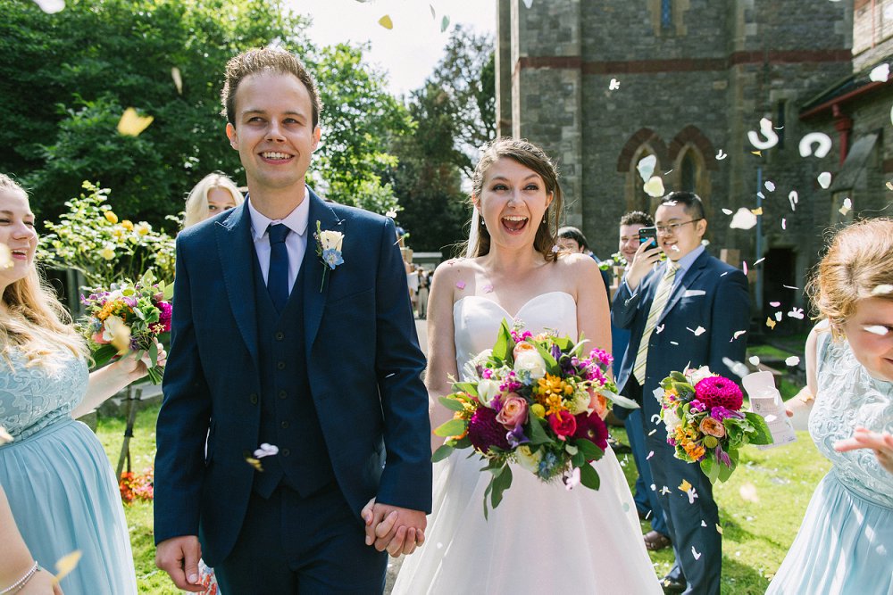 Daisy Lane Floral Design bright colourful wedding bouquet