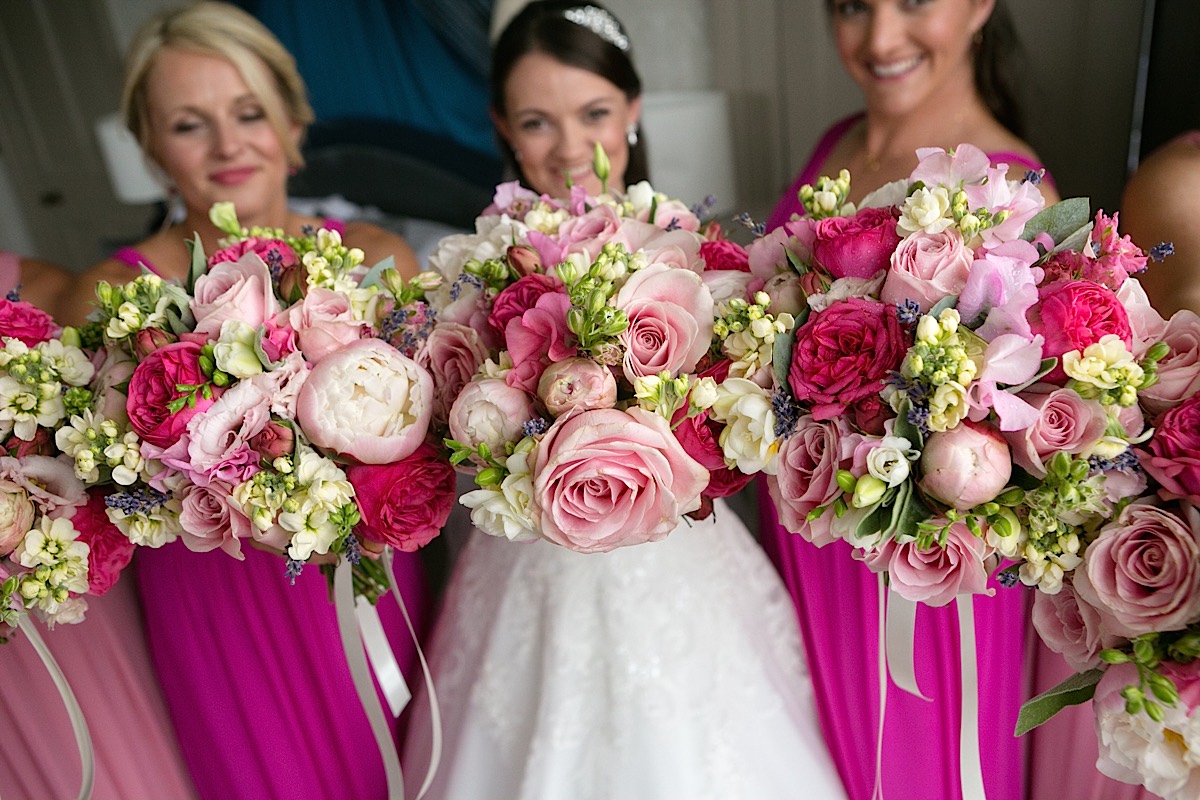 Daisylane Floral Design pink peonies and roses bridal bouquet