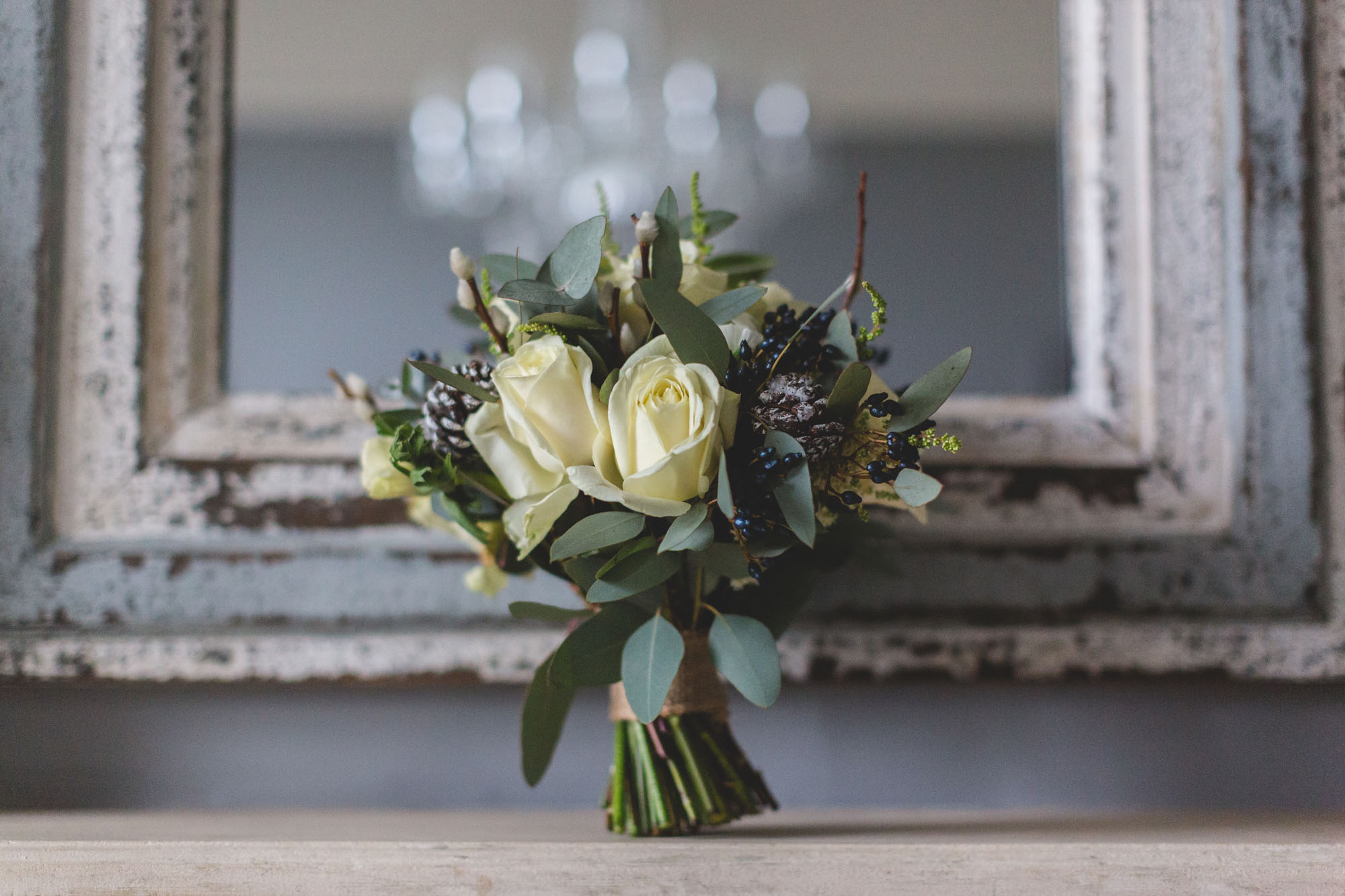 Winter white wedding bouquet Daisylane Floral Design