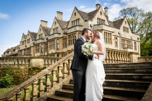 Bride and groom at Coombe Lodge near Bristol