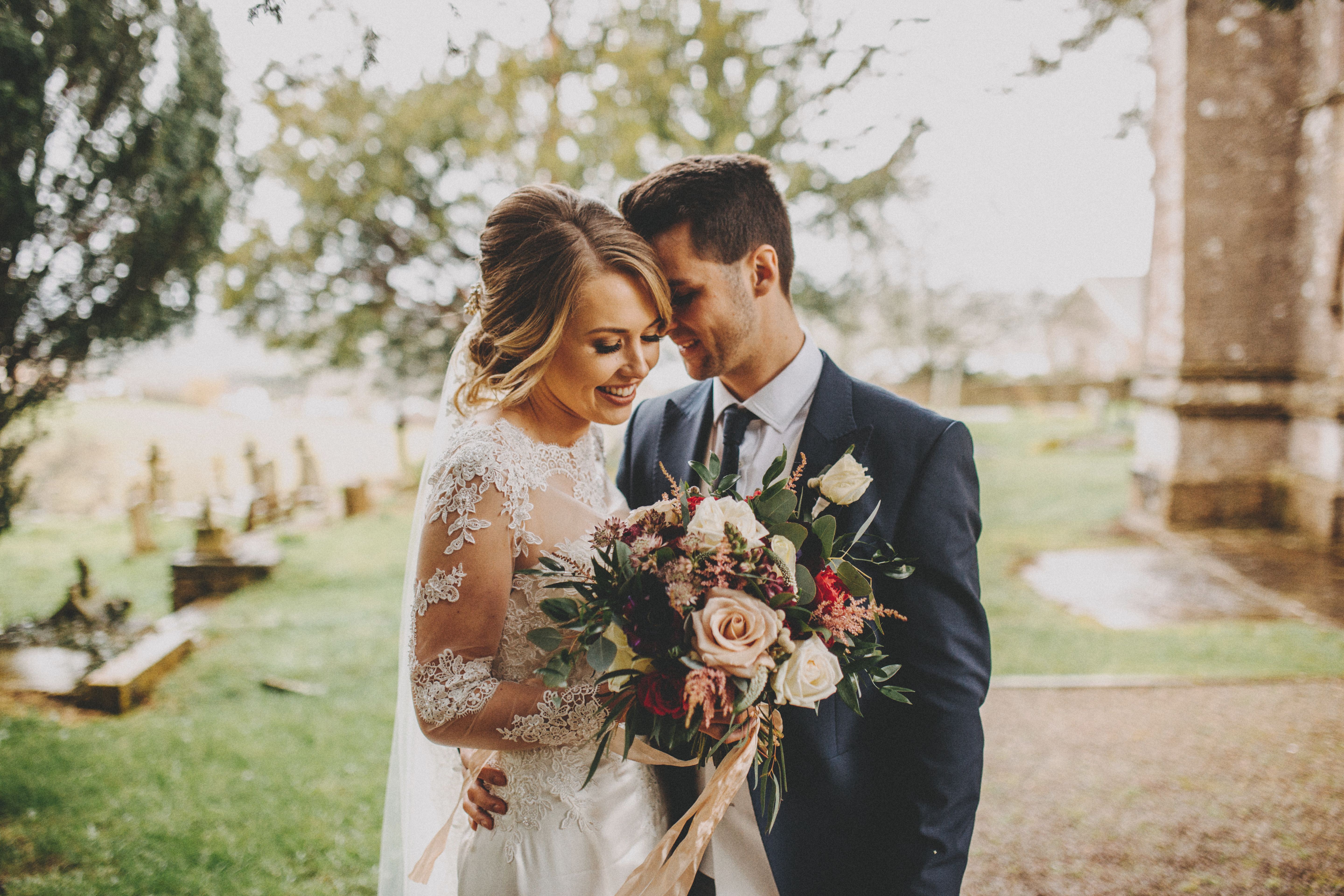 bride and groom rustic wedding bouquet 