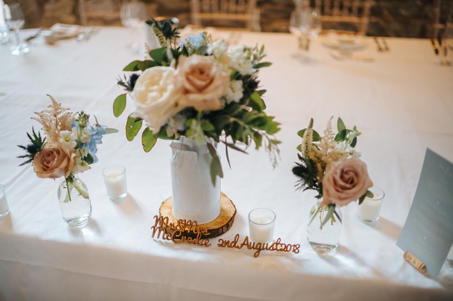 milk churn arrangements top table priston mill