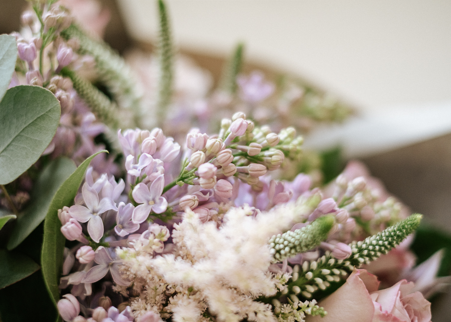 wedding flower colour palette lilac and pale pink