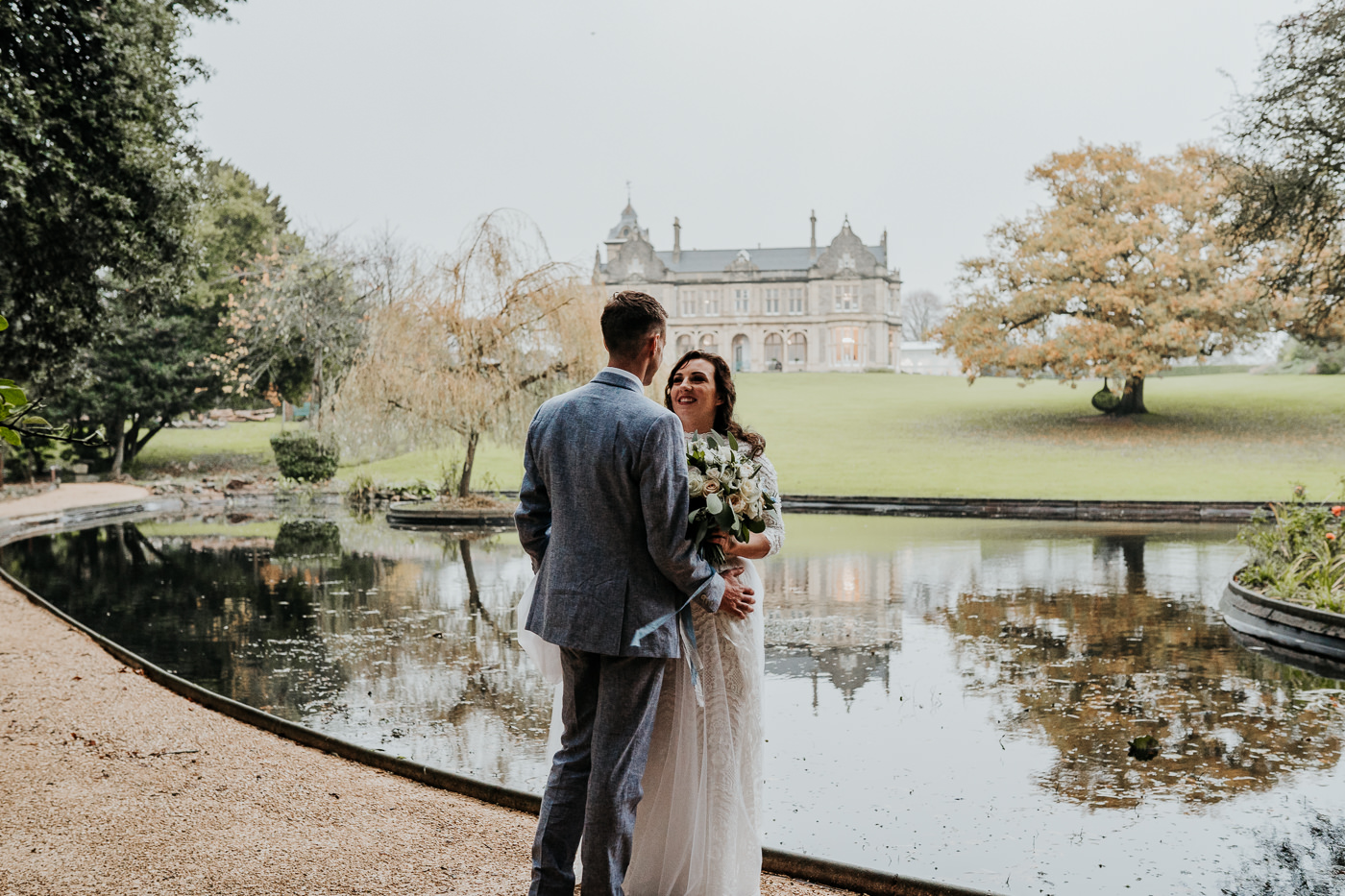 bride and groom wedding portrait Clevedon Hall near Bristol